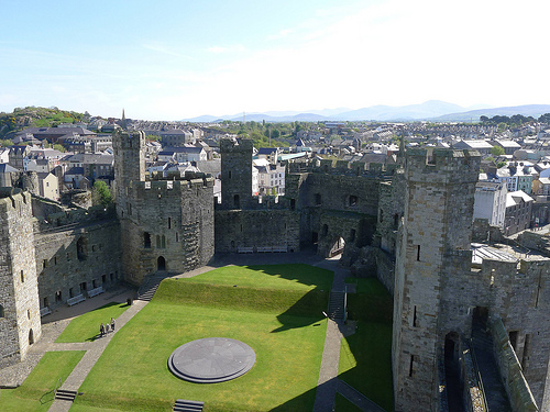 Caernarfon Castle and courtyard