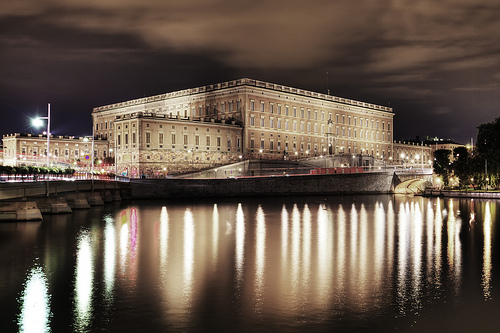 Royal Palace of Stockholm night view
